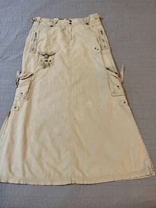 Women's DA-NANG Military Beige/Khaki Silk/Cotton Lightweight Maxi Skirt Size M - Picture 1 of 14