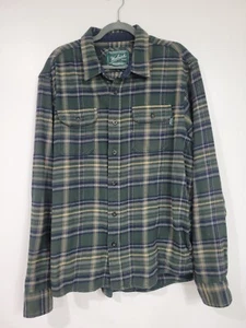 Woolrich schwer kariertes Flanellhemd Herren grün blau hellbraun Taschen XL - Bild 1 von 15