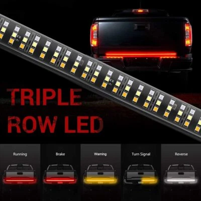 Barra de luz LED triple fila de 60 pulgadas para puerta trasera de 4 pines para camioneta SUV RV Jeep Foto 1 de 4