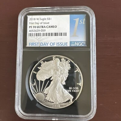2018-W Eagle NGC PF 70 Ultra Cameo First Day of Issue - Image 1 of 2