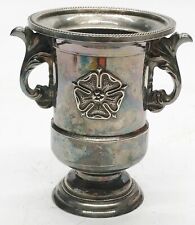 VINTAGE SILVER PLATE URN POSY VASE ENGLISH ROSE TWIN HANDLE