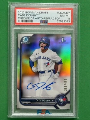 2022 Bowman Draft #CDA-CDY Cade Doughty 1st Bowman Chrome Auto Ref /499 PSA 8 - Image 1 of 2