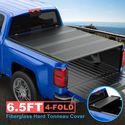 4-Fold 6.5FT FPR Truck Tonneau Bed Cover For 2016-24 Nissan Titan XD Waterproof Foto 1 de 4