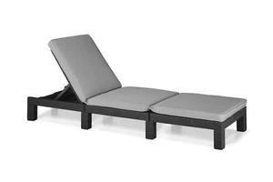 Keter Sonnenliege Daytona graphit, Gartenliege Polyrattan Liege Lounger - Bild 1 von 3