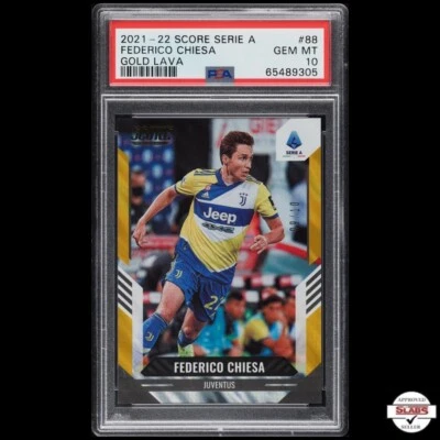 PSA 10 2021-22 Panini Score FIFA Federico Chiesa Gold Lava /10 #88 POP 1 SSP 🐐 - Image 1 of 2