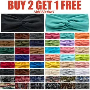 Women Ladies Soft Turban Twist Headband Head Wrap Twisted Knotted Knot Hair Band - Picture 1 of 60