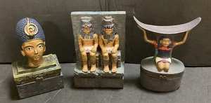 Egyptian Themed Hinged Treasure Trinket Boxes - New - open box items - Picture 1 of 16