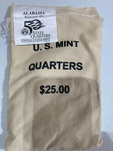 2003-D Alabama State Quarter Original Mint Sewn Bag 100 coins - Picture 1 of 1