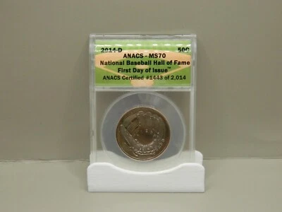 2014-D NATIONAL BASEBALL HALL OF FAME UNC. HALF DOLLAR ANACS MS70 - Image 1 of 4