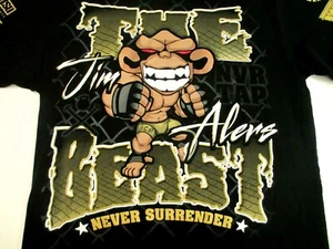 MMA UFC Jim THE BEAST Alers Never Surrender Herren Medium doppelseitiges T-Shirt - Bild 1 von 10