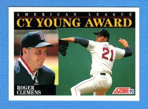 1992 Score #790 Roger Clemens AW Red Sox - Picture 1 of 1