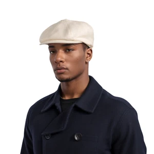 Newsboy Caps for Men and Women - 100% Linen Plain Baker Boy Mens Flat Peaky Cap - Picture 1 of 50