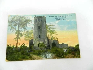 Panama, Ruins of Tower & Cathedral of St. Anastasius Church, Vintage Postcard - Picture 1 of 3