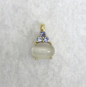 Ciondolo tanzanite pietra di luna oro 9 kt - Foto 1 di 4