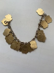 Vintage Lestage 1/20 12K GF Charm Bracelet Engraved 7 Inches Rare 38g - Picture 1 of 10
