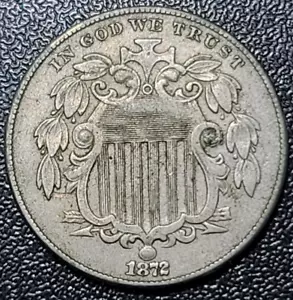 1872 Shield Nickel DT328 - Picture 1 of 6