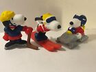 Snoopy Sporty zimowe Orzeszki ziemne Schleich 3 x Figurka lata 80.: Bob, Hokej na lodzie, Skoczek narciarski
