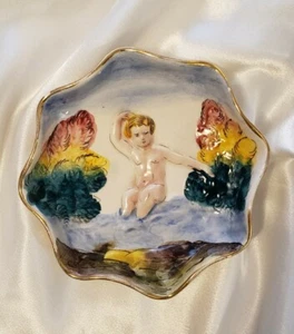 ITALIENISCHE HJB BJH ITALIEN BUMES CHERUB KERAMIK SCHMUCKSCHALE 63/42 - Bild 1 von 3