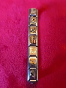 Bracciale Charm Link Italiano Acciaio Inox 9mm Zoppini Raiders Musica Chitarra Ecc - Foto 1 di 8
