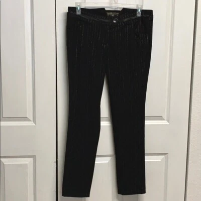 Pantalones de vestir Polo Sur negros dorados a rayas satinadas tiro medio 4 bolsillos JR 13 Foto 1 de 4