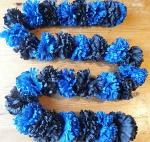 BLACK & ROYAL BLUE dashboard garland VW Camper Van T2 T25 T4 T5 Beetle vw lei - Picture 1 of 1