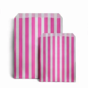 Pink Candy Stripe Paper Bags Various 3 Sizes - Picture 1 of 1
