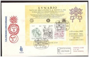 FDC Venetia Club Vatikan 1982 - Kalender Gregorian Bf Reiste Racc - Bild 1 von 1