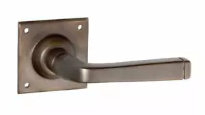 Antique brass menton contemporary lever door handle,passage set,square base 0680 - Picture 1 of 1