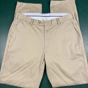 Peter Millar Khaki Pants Men’s 35 Beige Stretch Golf Pima Cotton Preppy Classic - Picture 1 of 8