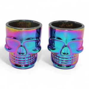 Juego de 2 vasos de chupito con calavera iridiscente - Imagen 1 de 5