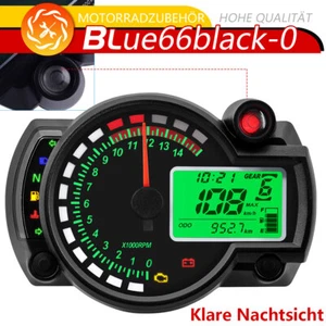 Motorrad Universal Tachometer LCD Digital Kilometerzähler Gauge MAX 299 KM/H - Bild 1 von 16