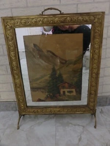 ALTER PRUNKRAHMEN RAHMEN GEMÄLDE / SPIEGEL BILDERRAHMEN MESSING HOLZ - Bild 1 von 13