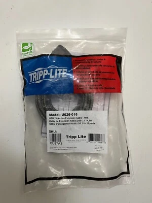 New U026-016 Tripp Lite USB 2.0 Active Extension Cable - 16 Ft. - Image 1 of 2