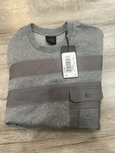 Armani Exchange Pullover Melange Meliert Grau Sweatshirt für Herren Neu mit Etikett - Bild 1 von 9