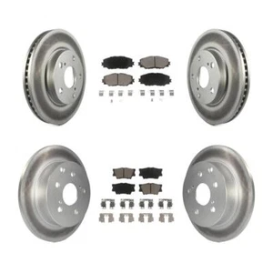 For Toyota RAV4 Lexus HS250h Front Rear Coated Disc Brake Rotors Ceramic Pad Kit - Picture 1 of 14