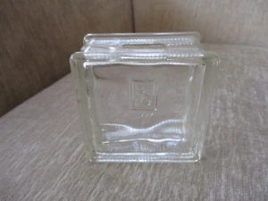 1947 Pittsburgh Corning Glass Block Coin Bank Approx 3.25 x 3.25 x 1.75” - Picture 1 of 11