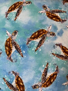 Paar 2 Meeresschildkröte Kissenbezüge und Kissen 15”x15”, Strand Küste Handarbeit - Bild 1 von 7