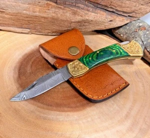 Damascus Folding Pocket Knife With Small Defects Handmade (See Description) - Picture 1 of 254