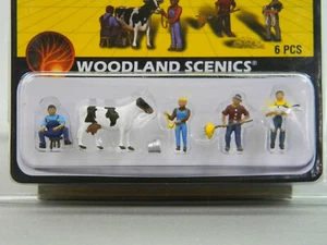 WOODLAND SCENICS A1887 HO SCALE DAIRY FARMERS figures barn animal WDS1887 NEW - Picture 1 of 2