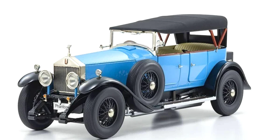 1/18 Rolls-Royce Phantom I Cabriolet 1926 Blue Diecast Model Kyosho KS 08931LB - Image 1 of 4