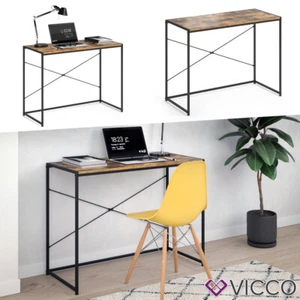 Escritorio mesa oficina mesa trabajo mesa PC Loft Fyrk madera natural 100 x 45 - Imagen 1 de 8