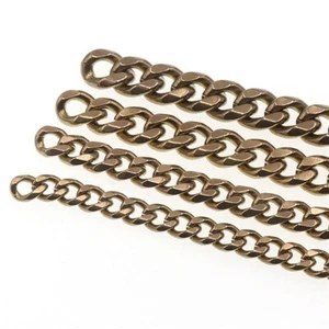 Solid Brass Flat Curb Chains Strap Handbag Purse replacement Accessories Key DIY - Picture 1 of 7