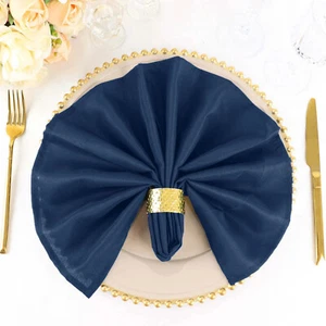 10 Navy Blue Polyester 20x20" Wedding NAPKINS Party Table Linens Decorations - Picture 1 of 8
