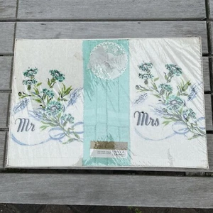 Cannon Bath Towel Set Mr Mrs Wedding Gift Box Floral 4 Pc Set Vintage NOS NEW - Picture 1 of 9