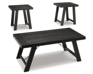 Signature Design by Ashley Casual Noorbrook Table (Set of 3)  Black/Pewter - Picture 1 of 3