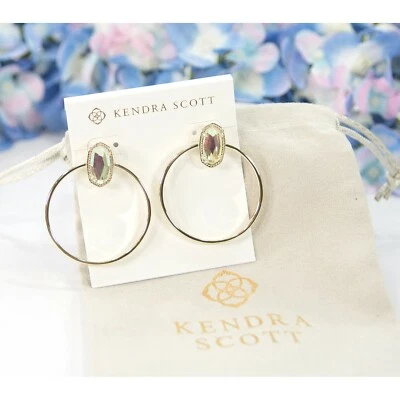 Pendientes de aro colgantes Kendra Scott Mayra vidrio dicroico rodio nuevos con etiquetas Foto 1 de 4