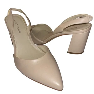Marc Fisher Nude Pointed Toe Slingback Block Heels – Size 7M - Picture 1 of 9