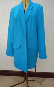 Roman Ladies Jacket Size 14 Turquoise Blue Long Line Lined BNWT - Picture 1 of 20