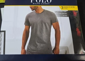 Polo Ralph Lauren Classic Fit 100% Cotton CREW T-Shirt - 3 Pack BLACK - Picture 1 of 3