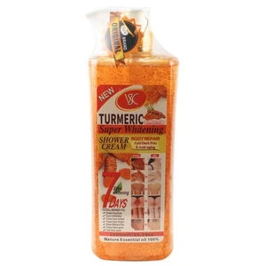 Crema de ducha súper blanqueadora de cúrcuma 1000 ml con reparación corporal y antienvejecimiento... - Imagen 1 de 3